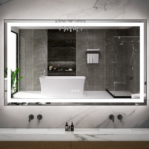 FB Eleen Rectangular Frame Modern High Lumen Vintage LED Light AntiFog Bathroom Mirror